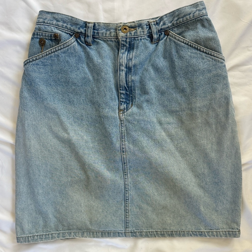 Vintage 90s Liz Claiborne Mini Pencil Jean Skirt